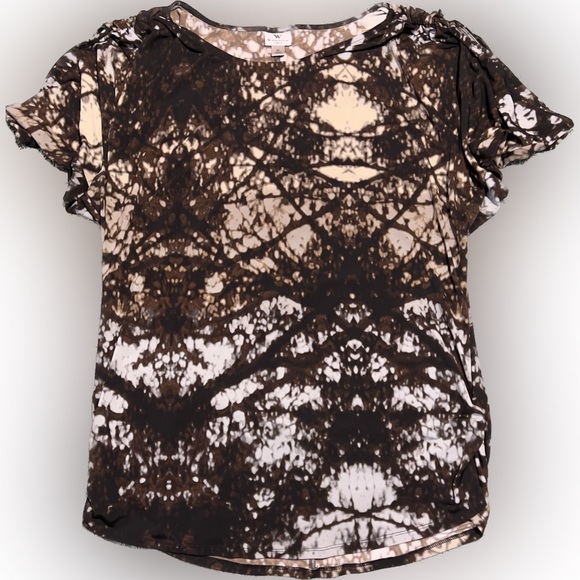 Worthington Tops - WORTHINGTON | XL | Womens | stretchy blouse | dark brown/tan/white